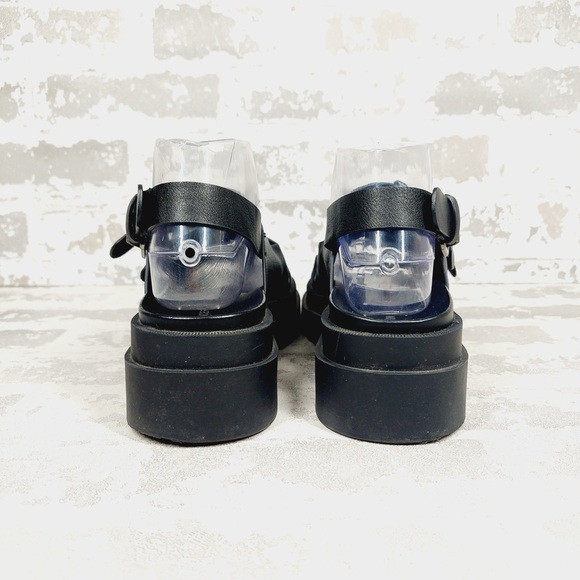 NEW Sincerely Jules Heaven Platform Black Buckle Lug Sandals H669 - Picture 6 of 12